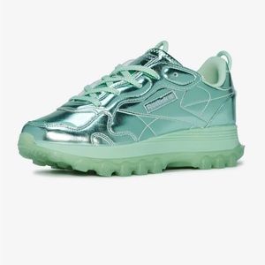 Reebok Cardi B Classic Leather Shoes Youth Sneakers Size 4.5 Green HR0449